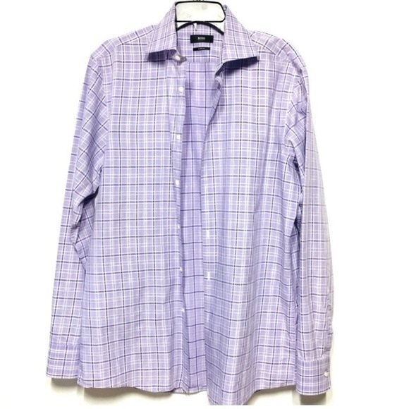 Boss Hugo Boss Miles Us Sharp Fit Check Shirt 16.5 - Picture 3 of 9